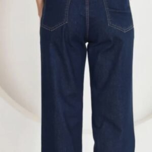 High-Waisted Dark Indigo Wide-Leg Jeans