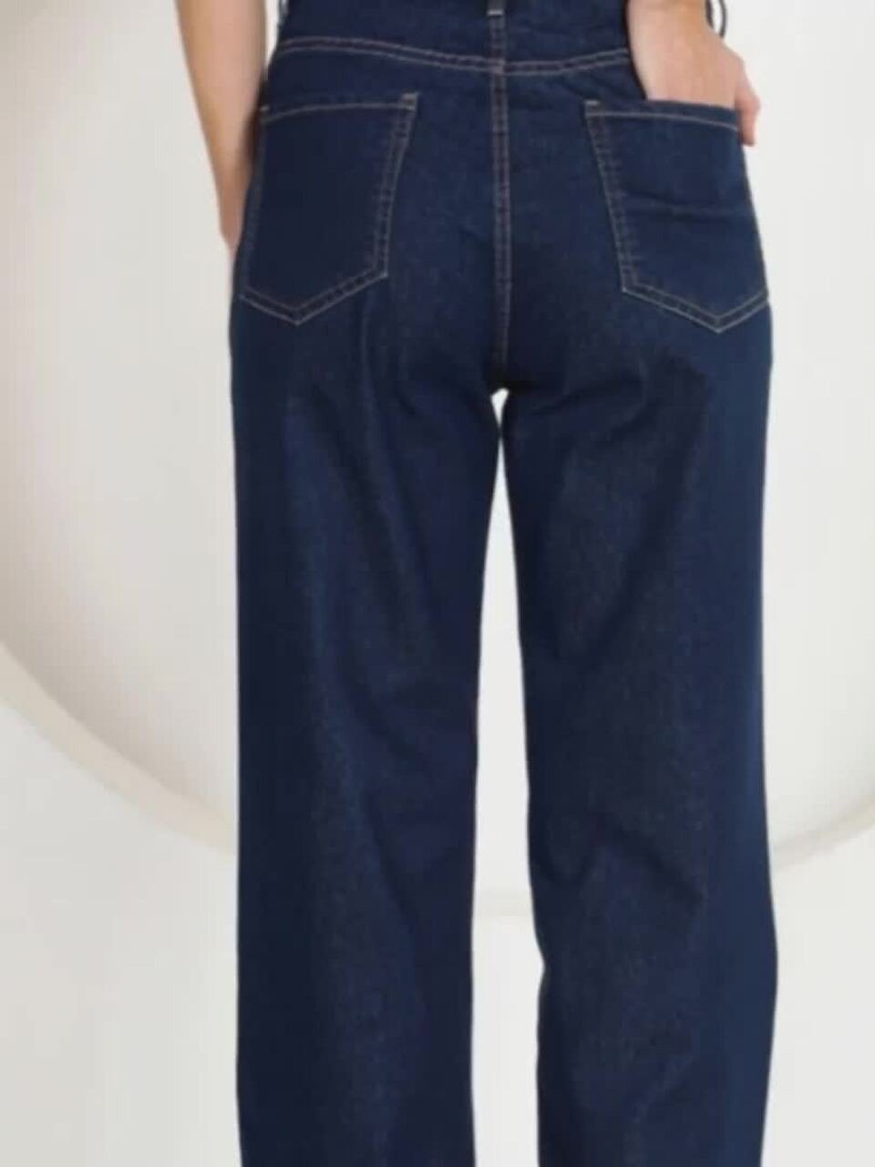 High-Waisted Dark Indigo Wide-Leg Jeans
