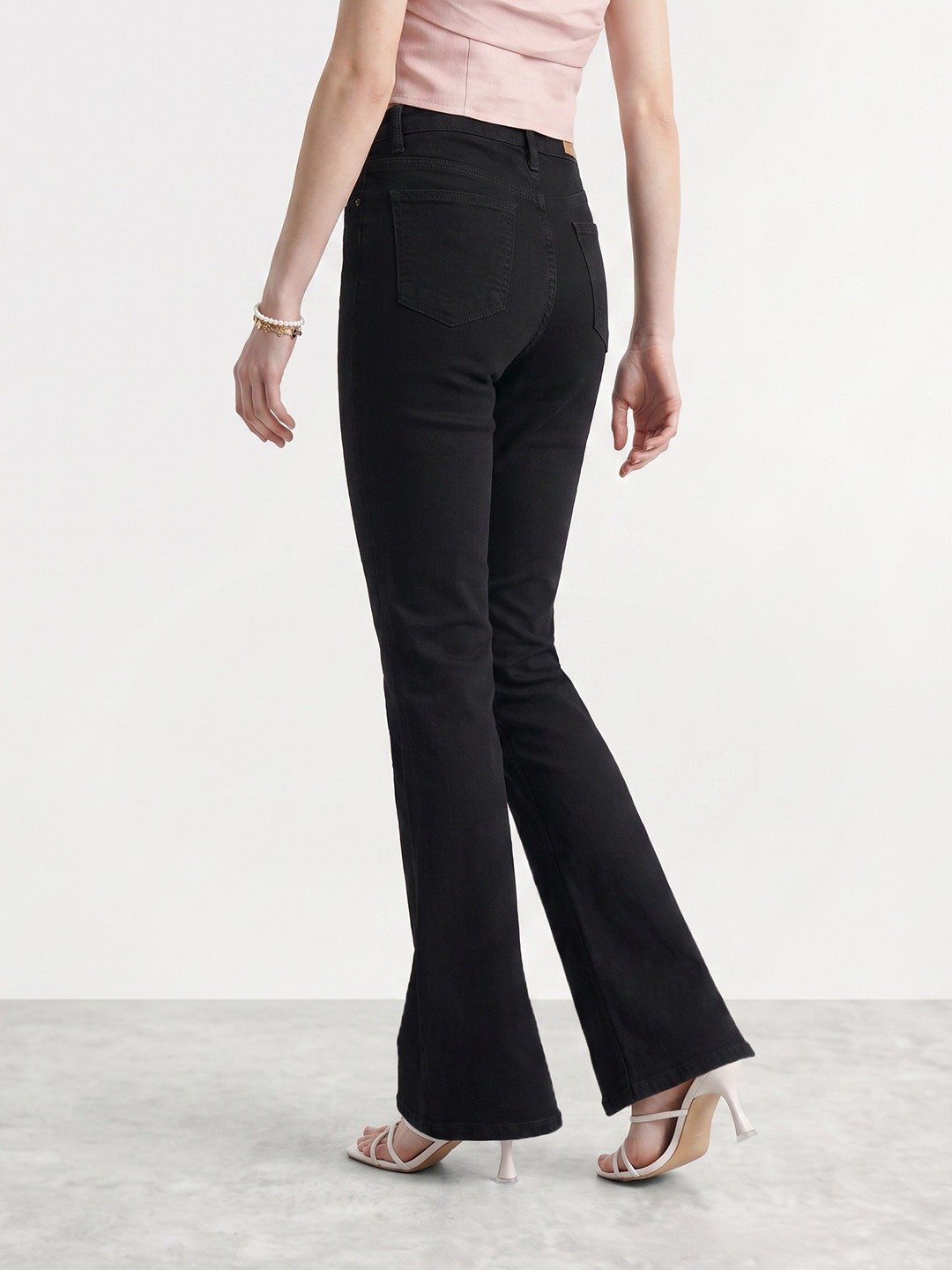 High-Waisted Black Flare Jeans - Image 2