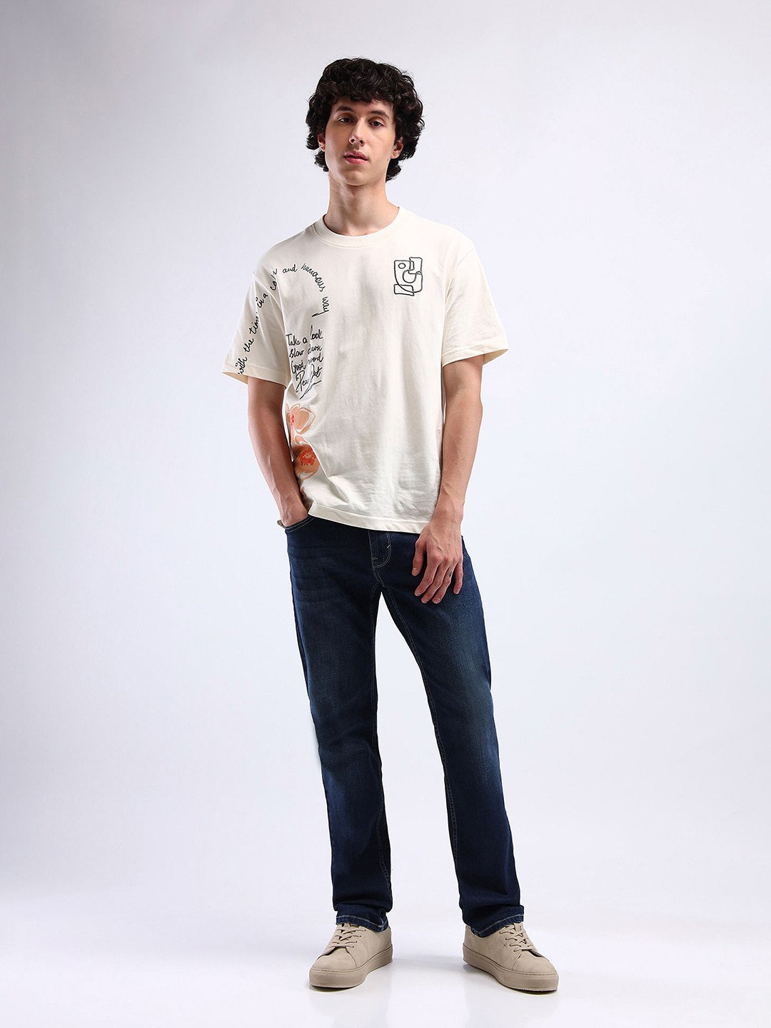 Men's Dark-Wash Slim-Straight Jeans