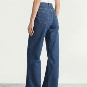 High-Waisted Dark Wash Wide-Leg Jeans