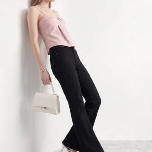 High-Waisted Black Flare Jeans