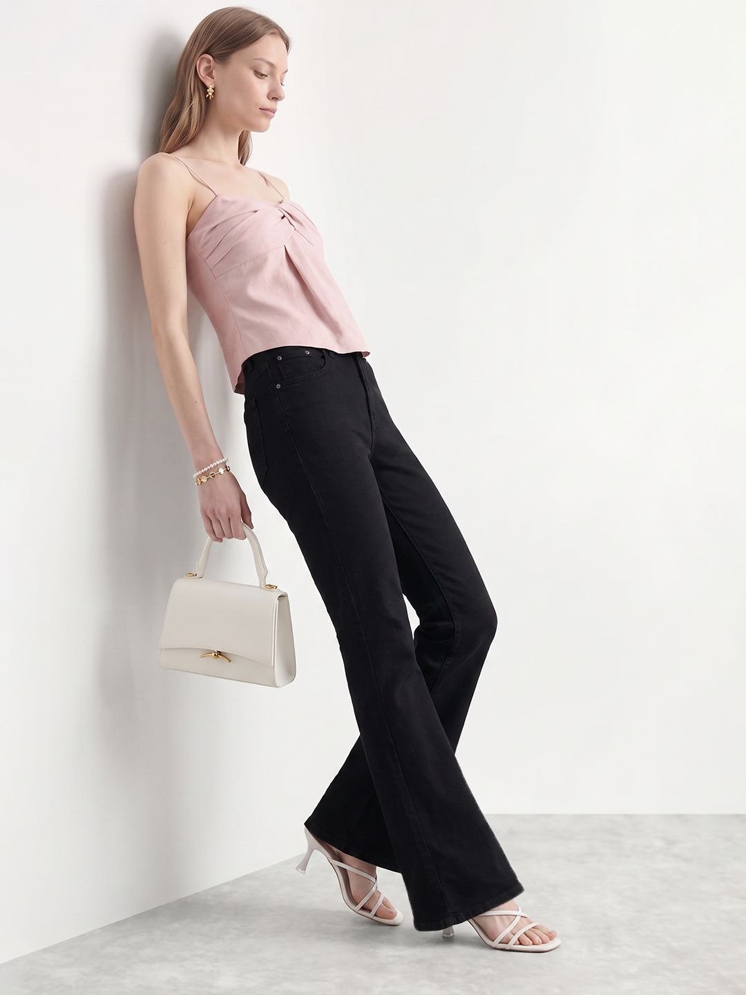 High-Waisted Black Flare Jeans