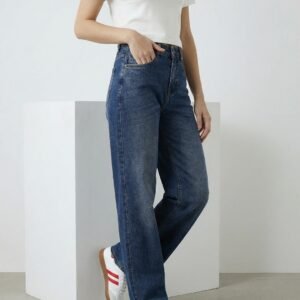 High-Waisted Dark Wash Flare Jeans