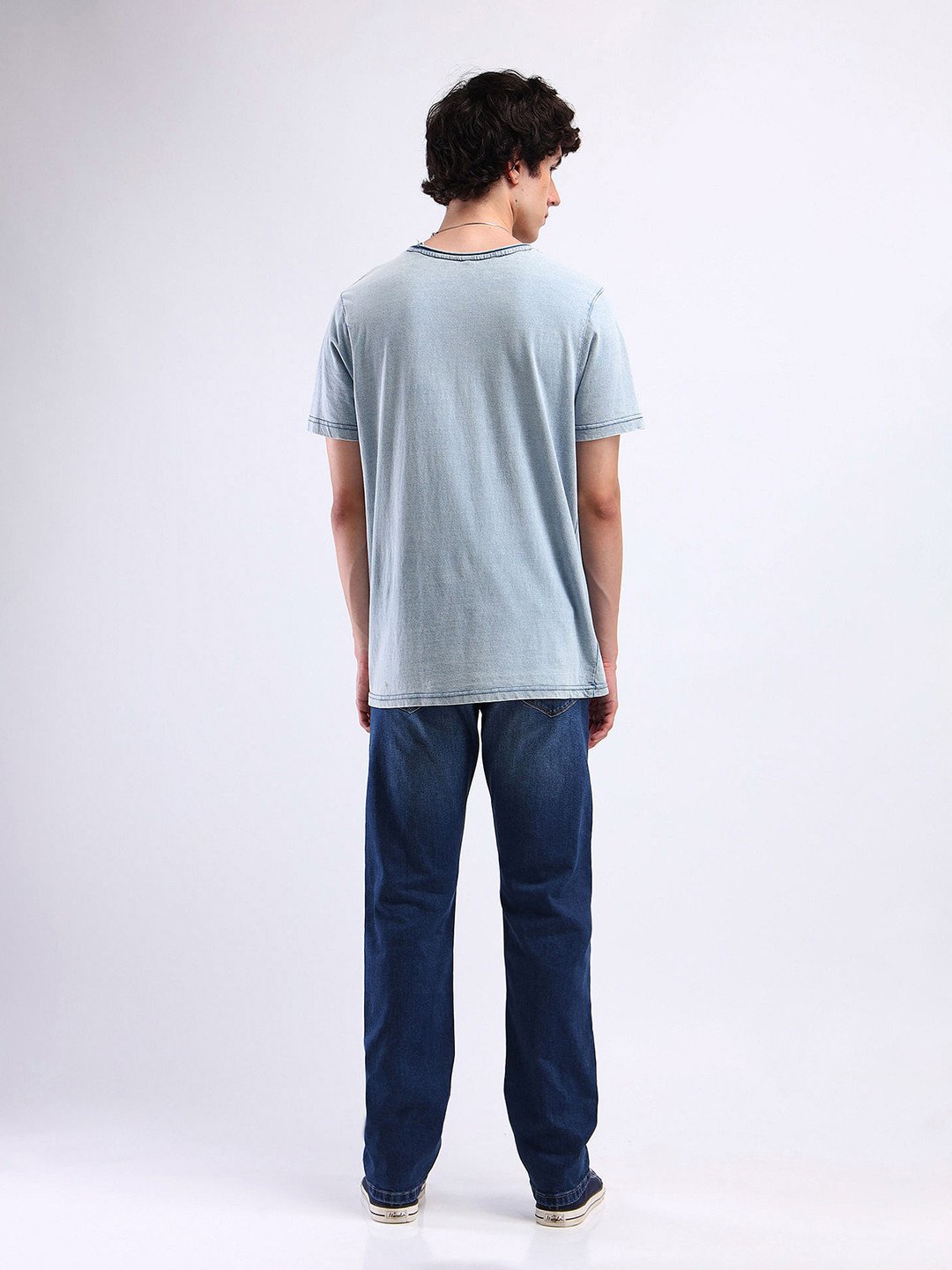 Men's Straight-Fit Mid-Wash Jeans - Image 2